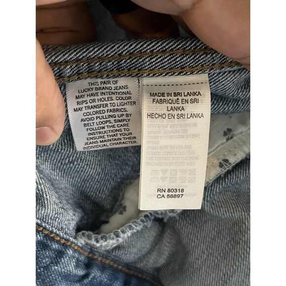 Lucky Brand Jacket Medium Blue Cotton Blend Button Up Denim Trucker Fit - Picture 7 of 10